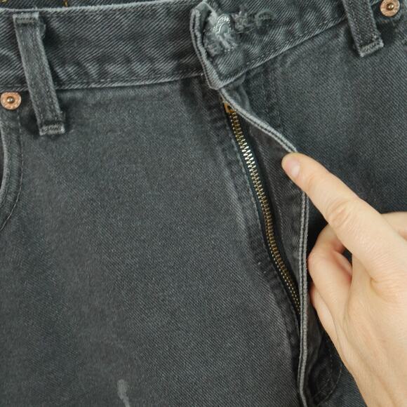 Vintage Levis 505 Jeans Black 36 x 30 Y2K Regular Fit Straight Leg Thrashed - Picture 5 of 14